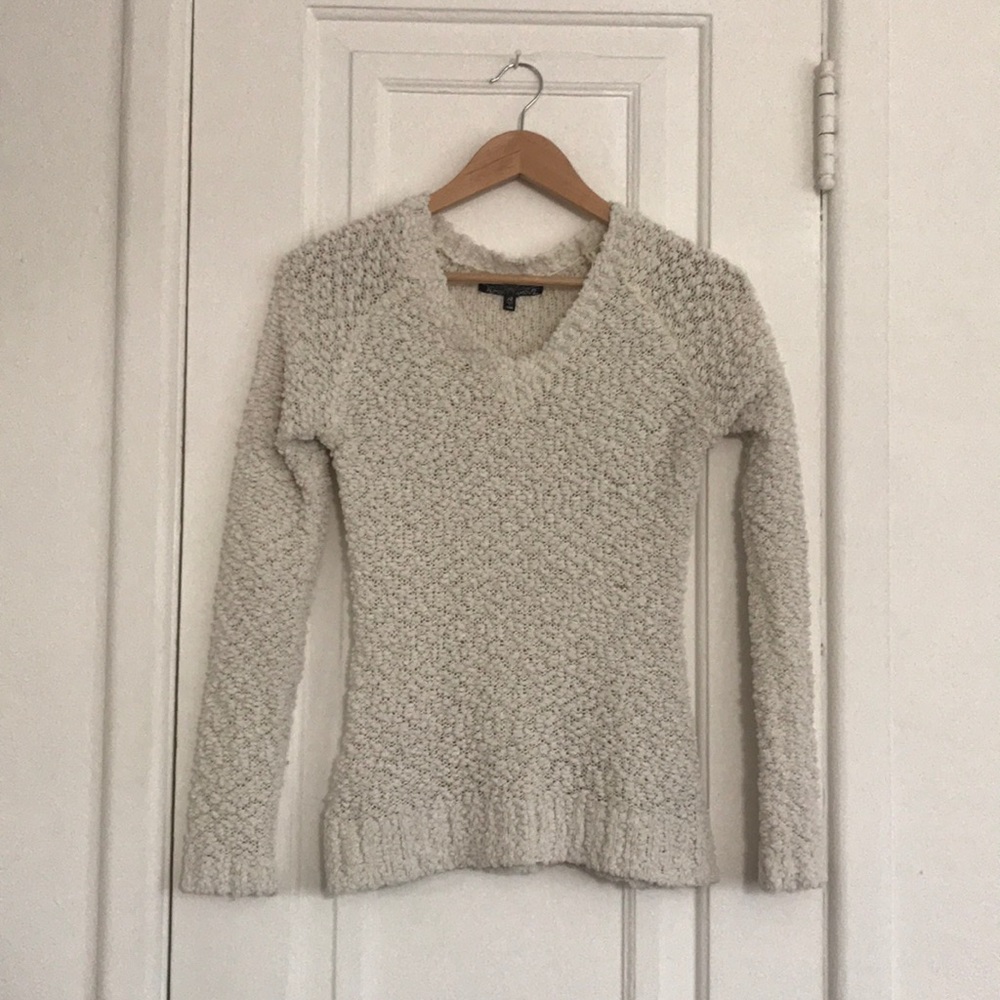 Almost Famous white cream textured sweater